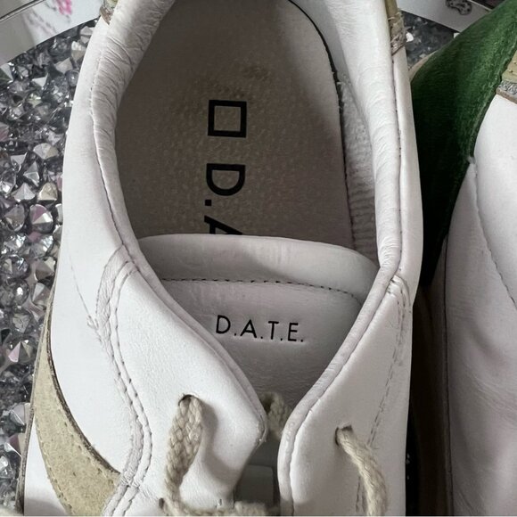 D.A.T.E sneakers White and Green shoes runners classic - Picture 7 of 8